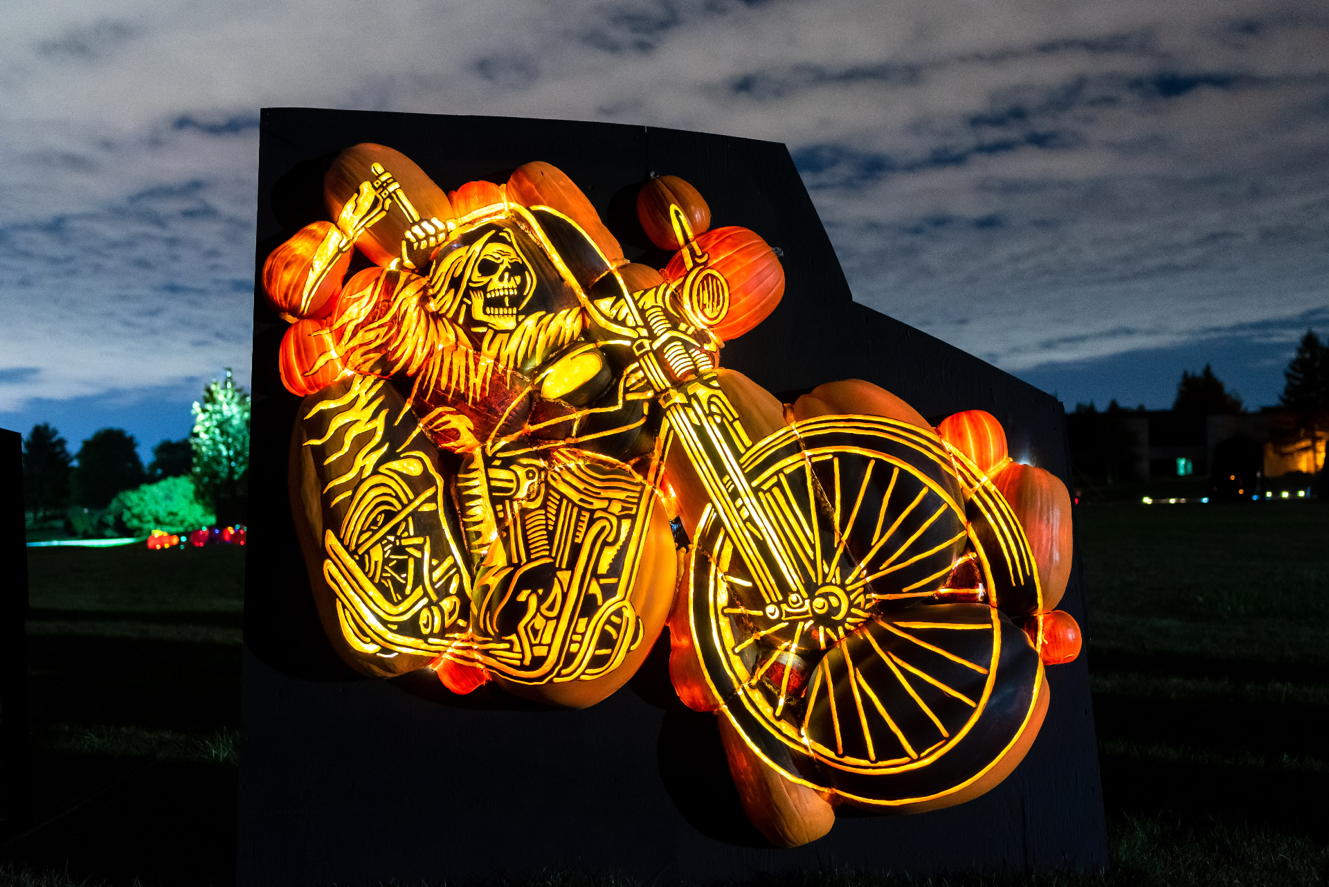 Pumpkin motorcycle display